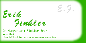 erik finkler business card